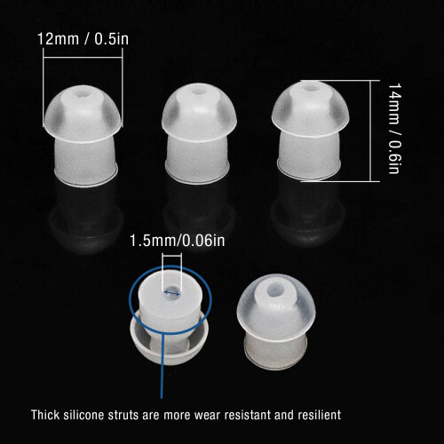 20 Stück 14x12 mm weiche Silikon-Ohrpassstücke Ø 1,5 mm 1