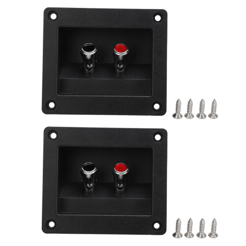 2er Pack Federdruck-Lautsprecherbox-Terminals, Schwarz ABS 1