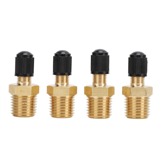 4 Stück Tankventile, 1/4-Zoll NPT-Gewinde, Messing, 200 PSI, mit Kappen 2