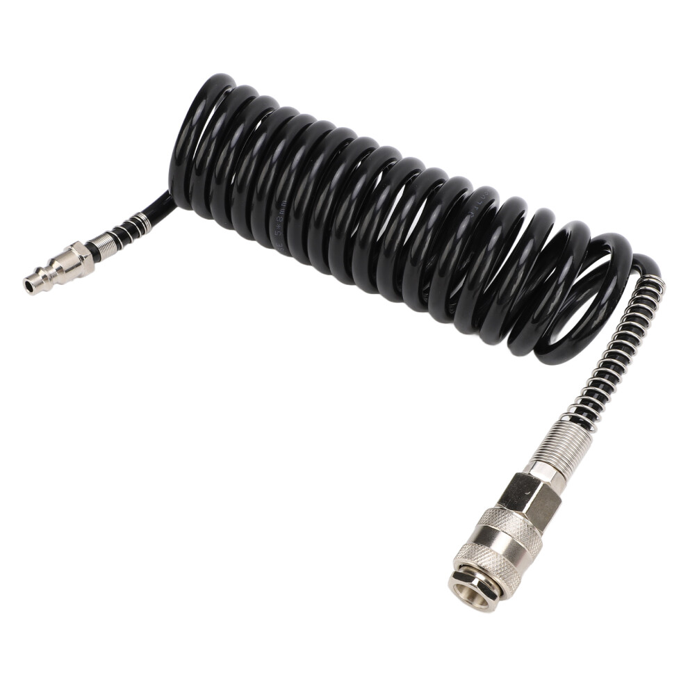3 Meters Recoil Air Hose Black Reinforced Abrasion Resistant Inflator Extension Tube With Bend Restrictor For Air Compressor 9301313631112