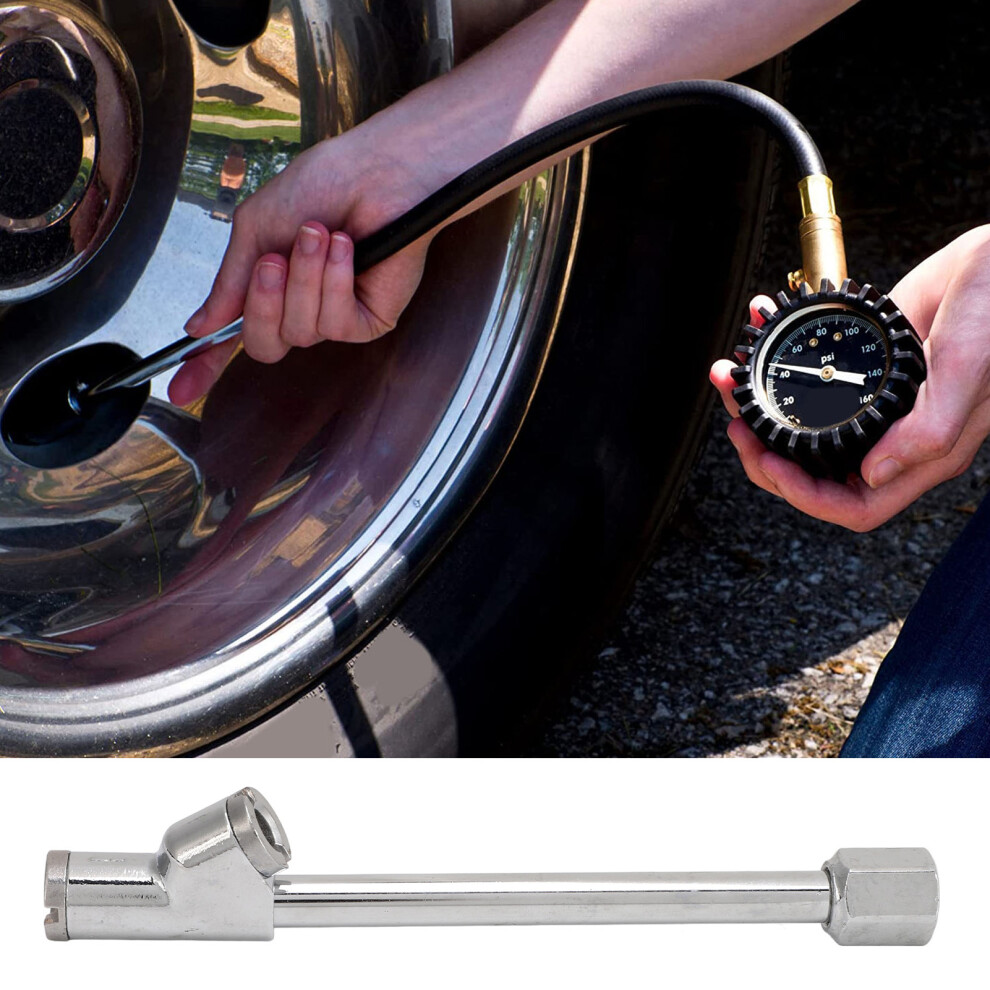 Inflatable Air Chuck 1/4In Npt Thread Straight Foot Dual Head Truck Tire Chuck For Inflator Air Pump Compressor Bus Car Motorcycle 3431313631211