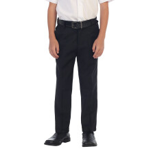 gioberti Boys Flat Front Dress Pants, Black, 12