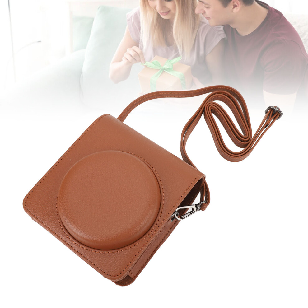Instant Camera Case With Strap For Mini 99 Retro Pu Leather Protective Storage Bag Brown 8731313635086