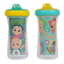 The First Years Cocomelon Kids Isolierte Trinkbecher splmaschinenfest, auslaufsichere Trinkbecher fr Kleinkinder ab 12 Monaten 9 Unzen 2 St