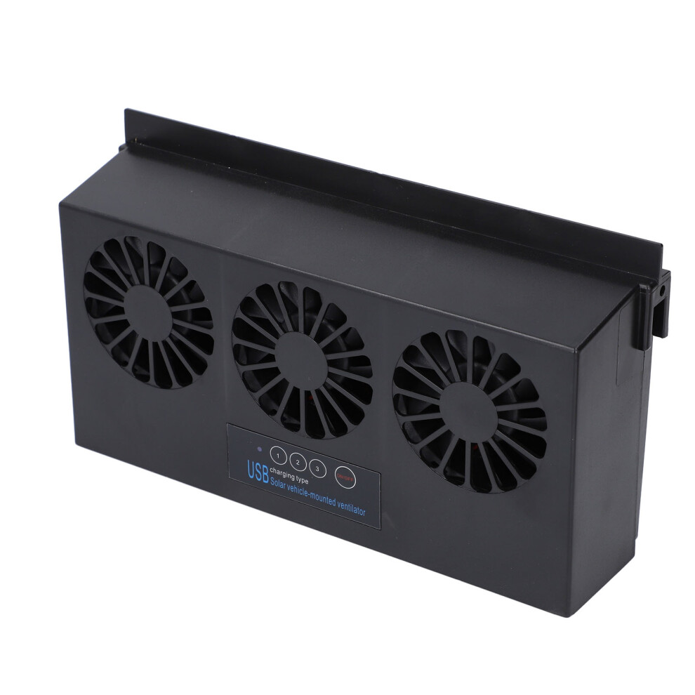Car Solar Powered Exhaust Fan Usb Charging Circulating Automobile Window Cool Fan 9301313635974