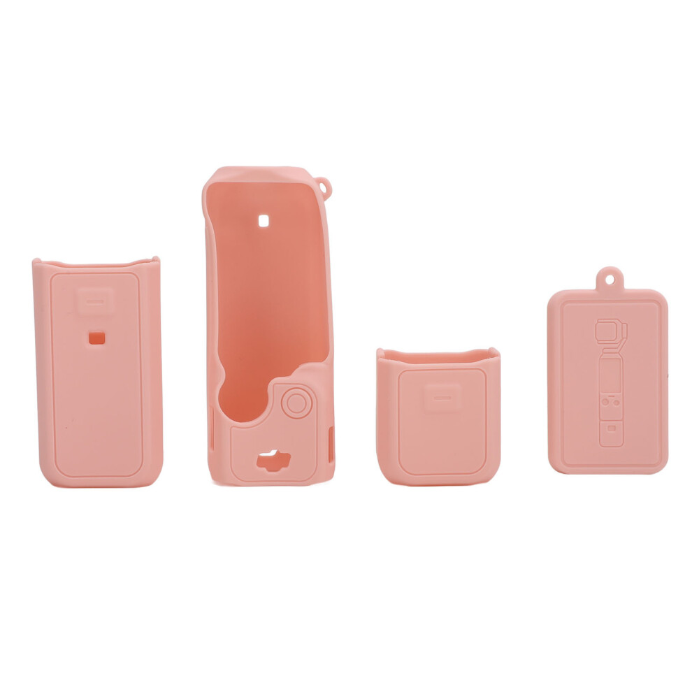 Silicone Protective Case Cover For Pocket 3 Dustproof Scratch Resistance Action Camera Protective Cover For Host And Battery Handle Pink 9431313637651