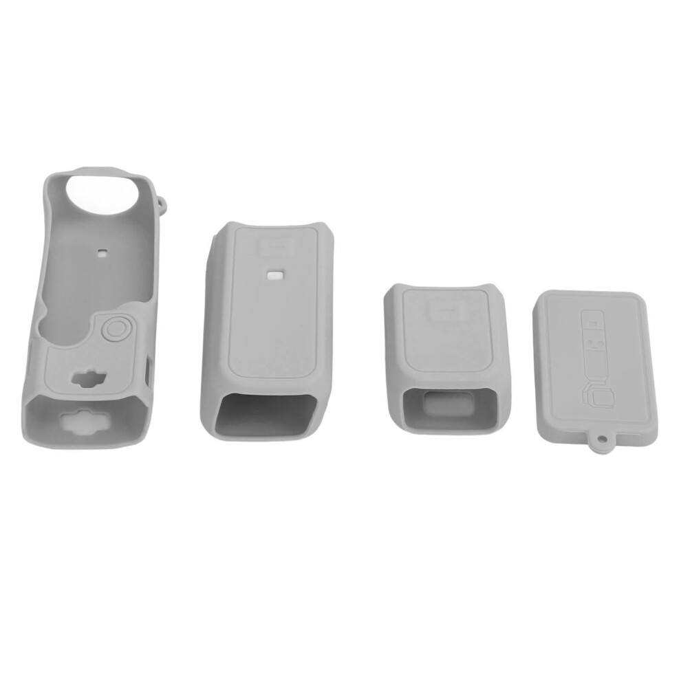 Silicone Protective Case Cover For Pocket 3 Dustproof Scratch Resistance Action Camera Protective Cover For Host And Battery Handle Grey 9461313637665