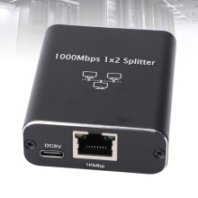 RJ45 Splitter Aluminium USB Power 1000Mbps 1-2