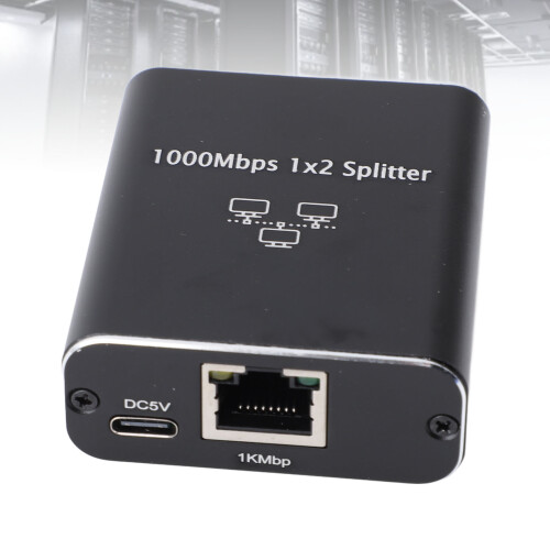 RJ45 Splitter Aluminium USB Power 1000Mbps 1-2