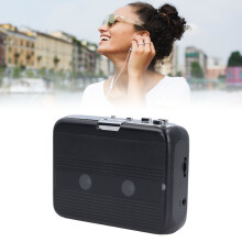 Bluetooth-Kassettenspieler, USB/AA-Batterie, Automatischer Richtungswechsel, Schwarz