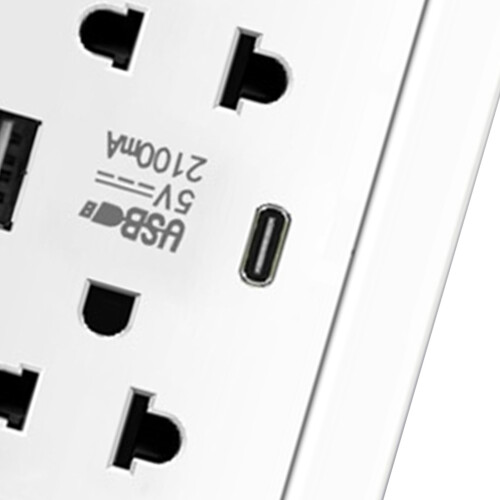 Thailand Typ USB-C Wandsteckdose weiß 6,35 Unzen 2