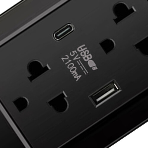 Thailand-Typ USB-C-Wandsteckdose Schwarz 180,00 g 2