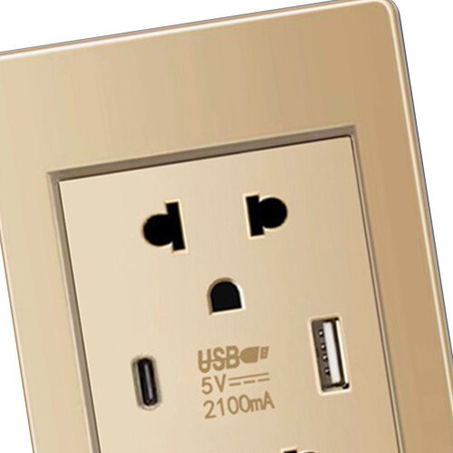 Thailand-Typ USB-C-Wandsteckdose Gold 2