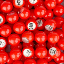 Regal Bingo - Raffle Bollar - Premium Röda Kallebollar med Lättläst Fönster - 7/8 (0.875) tum - för Stora Spelgrupper