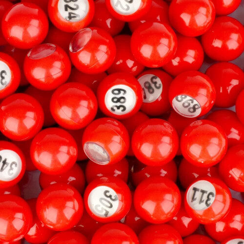 Regal Bingo - Μπάλες Κλήρωσης - Premium Κόκκινες Μπάλες με Ευανάγνωστο Παράθυρο - 7/8 (0.875) in