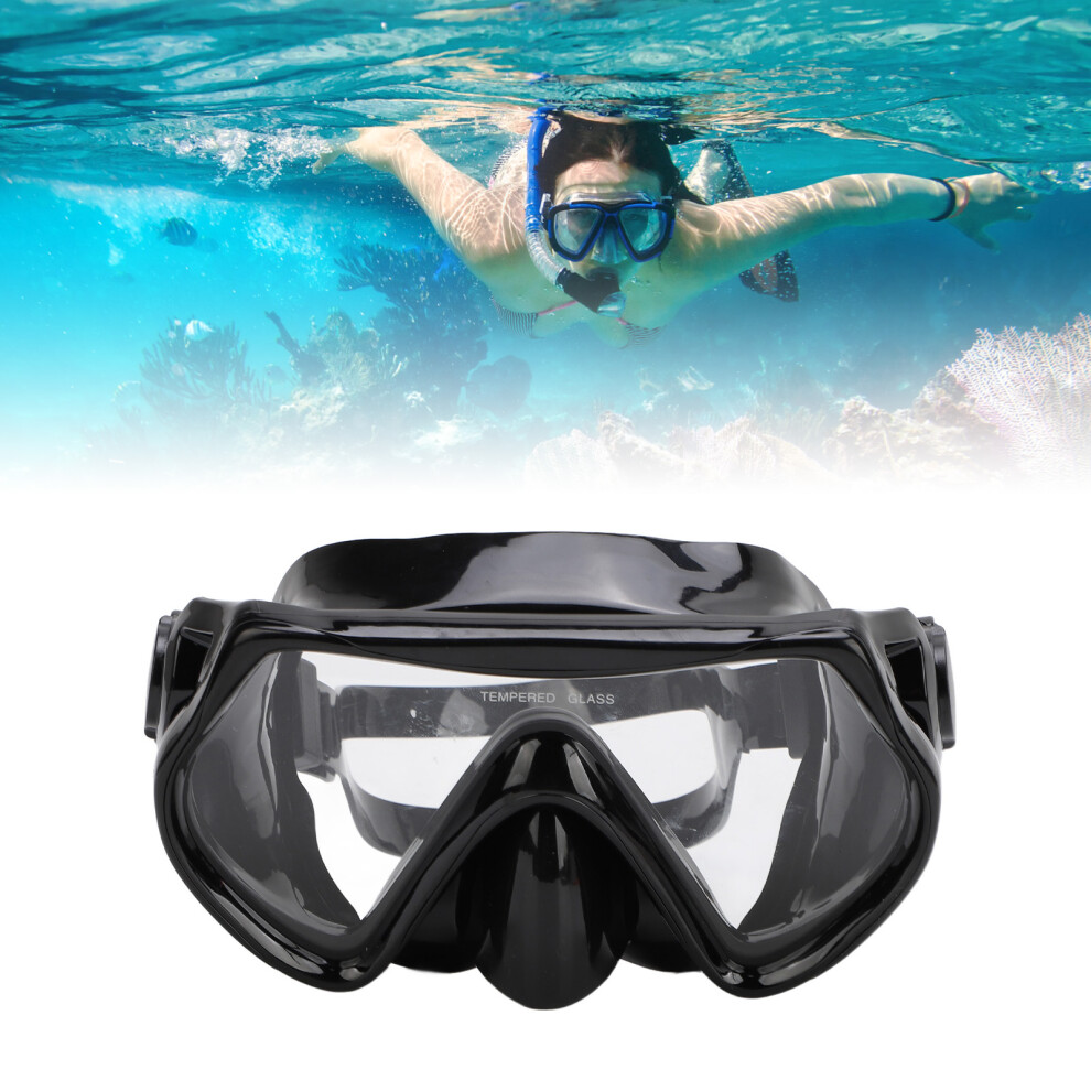 Diving Goggle Adult Swimming Glass Adult Snorkel Goggle with Tempered Glass Lens and Adjustable Strap