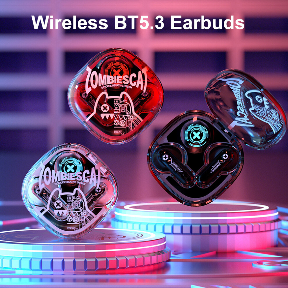 Zombiescat B2 Wireless Earbuds Bt5.3 Earphone, Lightweight And Ergonomic Design, Low Latency Rechargeable Battery, Cool Lighting Effects, C 5041313648676