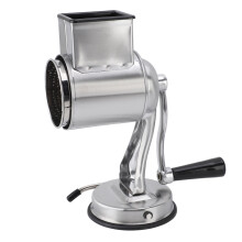 Manual Cheese Grater Shredder Stainless Steel Kitchen Hand Crank Grinder with 5 Interchangeable Blades and Handle for Vegetable Nut Potato