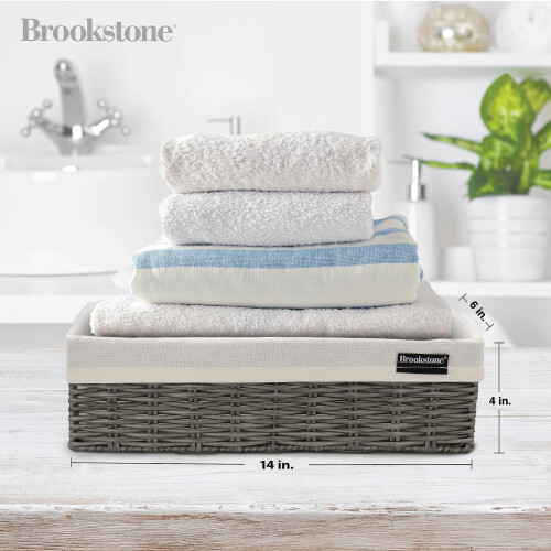 Brookstone BROOKSTONE [2 ΣΕΤ] Καλάθια Αποθήκευσης Wicker, Διακοσμητικό Κάδος, Ιδανικό για Καλύμματα 2