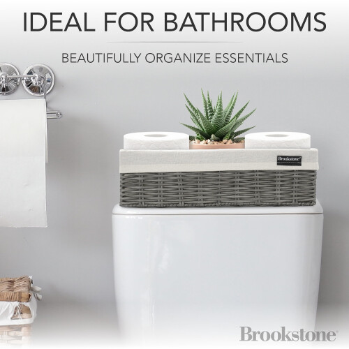 Brookstone BROOKSTONE [2 ΣΕΤ] Καλάθια Αποθήκευσης Wicker, Διακοσμητικό Κάδος, Ιδανικό για Καλύμματα 1