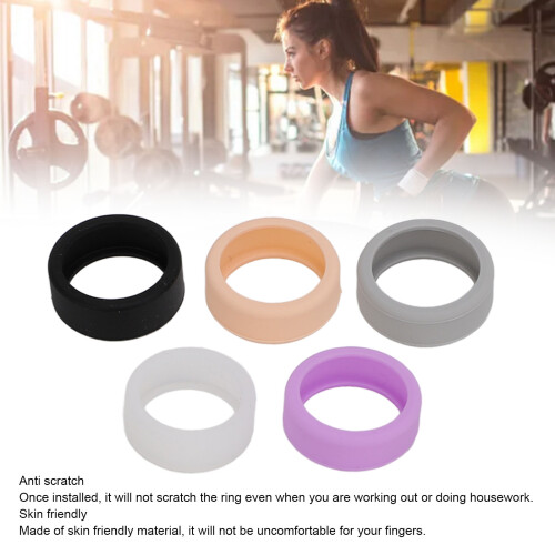 5 Stück Silikon-Smart-Ring-Hülle 6-10 Schwarz Pink 2