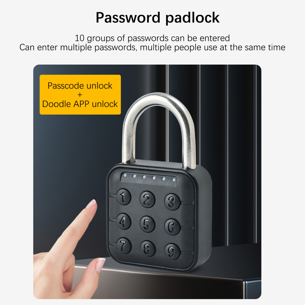 Combination Lock Multifunctional Smart Password Padlock Tuya App Network Ip65 Waterproof Rust-Resistant Convenient And Fast Unlocking For G 8221313657206