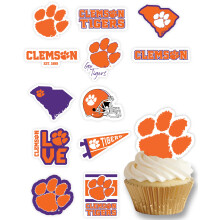 Clemson Cupcake Toppers (24 stuks) Clemson Tigers Feestartikelen voor Voetbal Bumperkleven Verjaardagsfeestje Afstudeerfeest Clemson Bound Party Deco