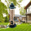 Hanging Bird Feeder Squirrel Proof Adjustable Hook Automatic Bird Feeder with 4 Perches for Outdoor Green 6