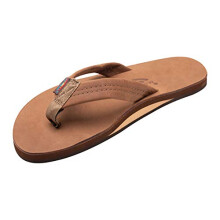 Regenbogensandalen Herrenleder einzelner Schicht breites Riemen mit Arch Redwood Herren X-Large / 11-12 D (M) uns