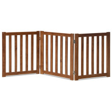 Cancelletto per animali domestici LZRS in legno massello, cancelletto per cani in legno per porte, cancelletto per cani in legno naturale per la