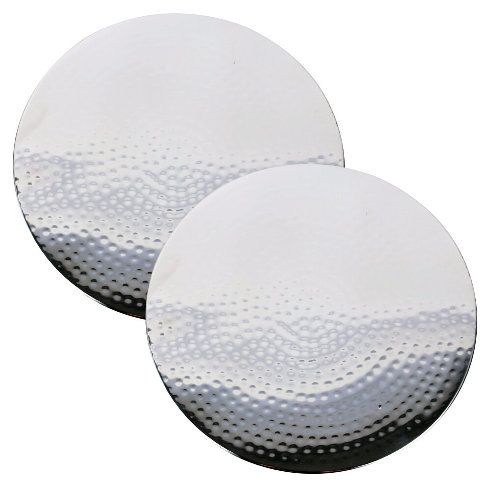 3Scompany Sottopentola Rotondo, Diametro 20,3 Cm, Altezza 1,9 Cm, In Acciaio Inox, Martellato A Mano, Lavabile In Lavastoviglie, Lucido, Con Piedini A Sfera, Bordi Arrotolati, Protezione Per Cucina E-image