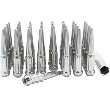 Accesorii pentru ro?i Piese 32 PC -uri M14x1.5 14x1.5 Fix SPIKED 4,4 NUTURI DE LUG LUNG CAMION CROM CROM SPLINE FITS 1999+ Chevy Silverado GMC Si