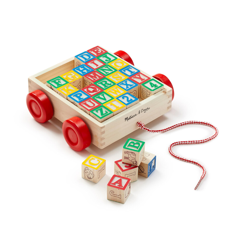 Photos - Other Kids Offers Melissa&Doug Melissa & Doug Classic ABC Wooden Block Cart Educational Toy With 30 1-Inch Solid ABC Wood Blocks For Toddlers Ages 2+ 1169 