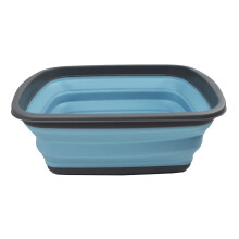 SAMMART 10L (2.6 Gallon) Fällbar Balja - Hopfällbar Diskbalja - Bärbar Tvättskål - Platsbesparande Plastbalja (Grå/Sea Angel)