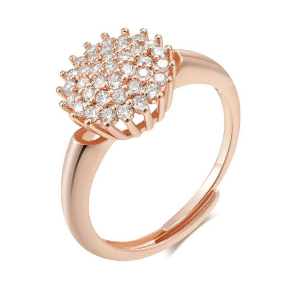 Full White Zircon Women Golden Rings Vintage Fashion Jewelry Party Sparkling Luxury Earrings