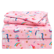 Joiedomi Kids Twin Sheet Set Unicorn - 3 Piece Soft Microfiber Bed Sheets - Deep Pocket Wrinkle Free Cozy Toddler Bedding Set Fade Resistant Breath