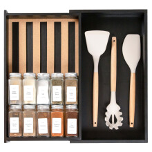 Organisateur de tiroir Spice Kitchenedge avec stockage extensible. Contient jusqu'a 15 pots d'epices (non inclus) Stockage accessoire de cuisine