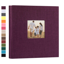 Potricher lin album photo a couverture rigide 4x6 1000 photos grande capacite pour les vacances de bebe anniversaire de mariage en famille (Purpl
