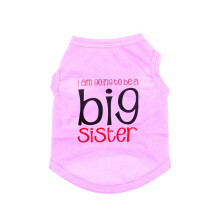 (Pink Big Sister, XS) Graphic Tank Tops For Dogs Pet Clothing