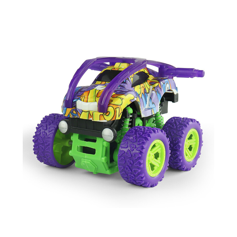 (Purple Graffiti) Cute Expression And Graffiti Children Inertia Fourwheel Drive Off Road Vehicle-image-OPC-PHQ9YRG-NEW