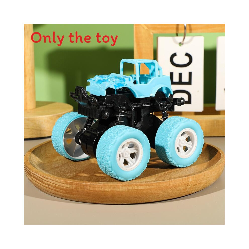 (Blue) Plastic Color Macaron Inertial Four Wheels Drive Off Road Toy Vehicle Children-image-OPC-PHQ9ZK6-NEW