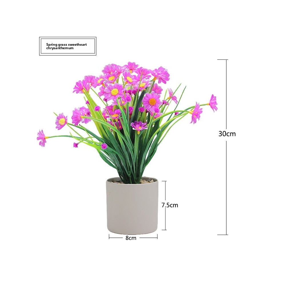 (Lotus) Daisy Simulated Plastics Artificial Flower Potted Ornament Decoration Indoor For-image-OPC-PHQB2DK-NEW