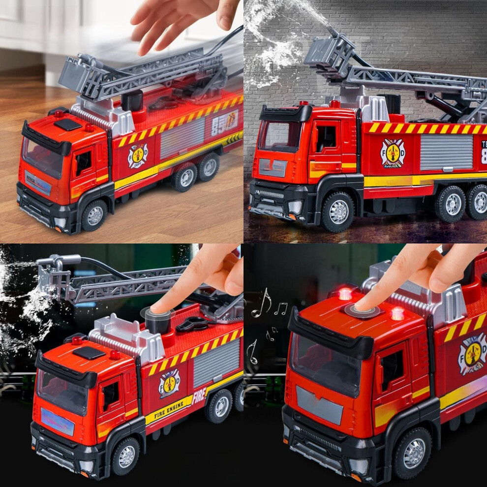 Ladder Fire Kids Truck With Realistic Sound Light And Water Spraying Function