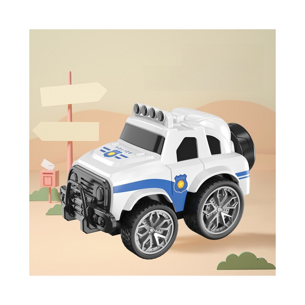 (White) Stunt Vehicle Offroad Police Car Toy Inertial Propulsion Holiday Children Gift-image-OPC-PHQB2NS-NEW
