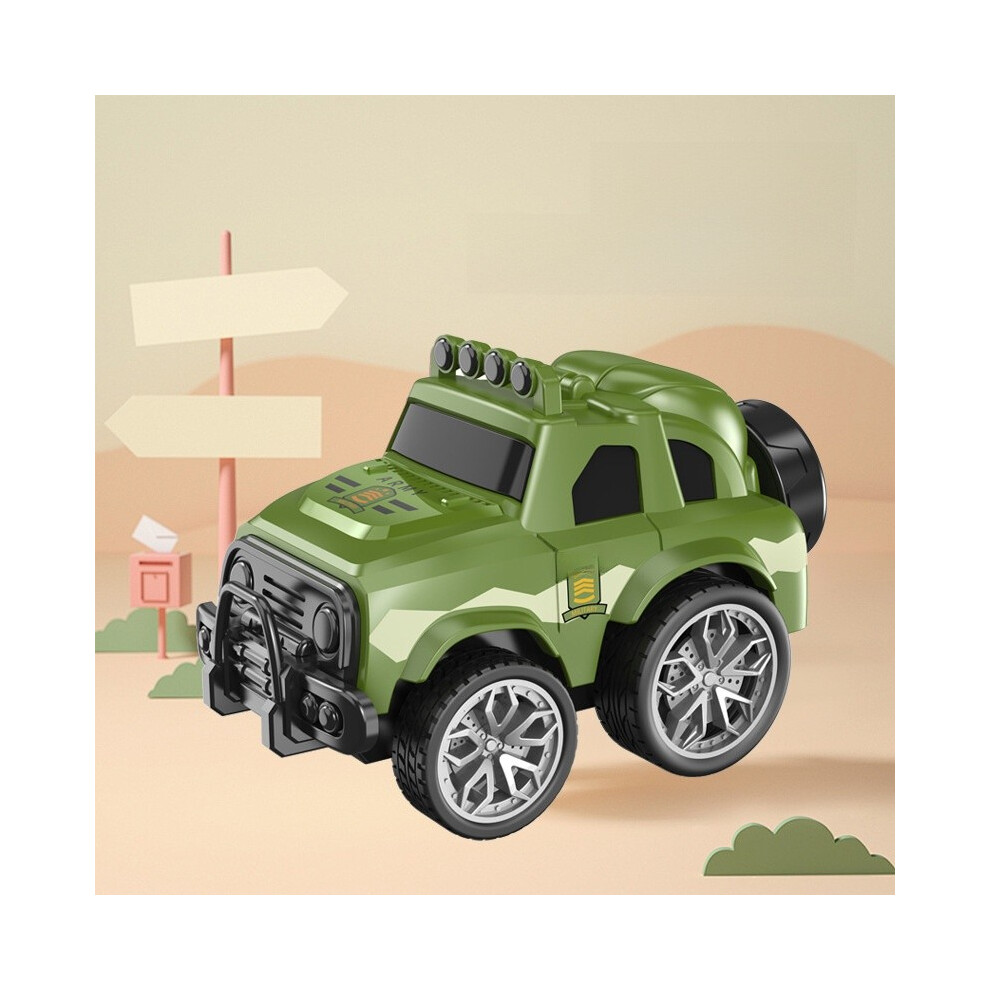(Green) Stunt Vehicle Offroad Police Car Toy Inertial Propulsion Holiday Children Gift-image-OPC-PHQB2NQ-NEW