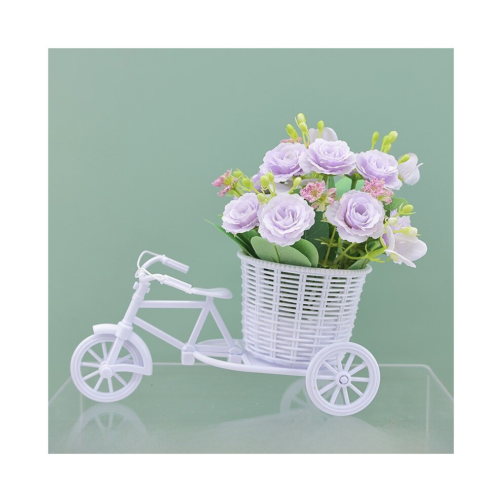 (StyleBB) Artificial Roses And Eucalyptus Leaves Plastics Vehicle Festooned Bonsai-image-OPC-PHQB89P-NEW