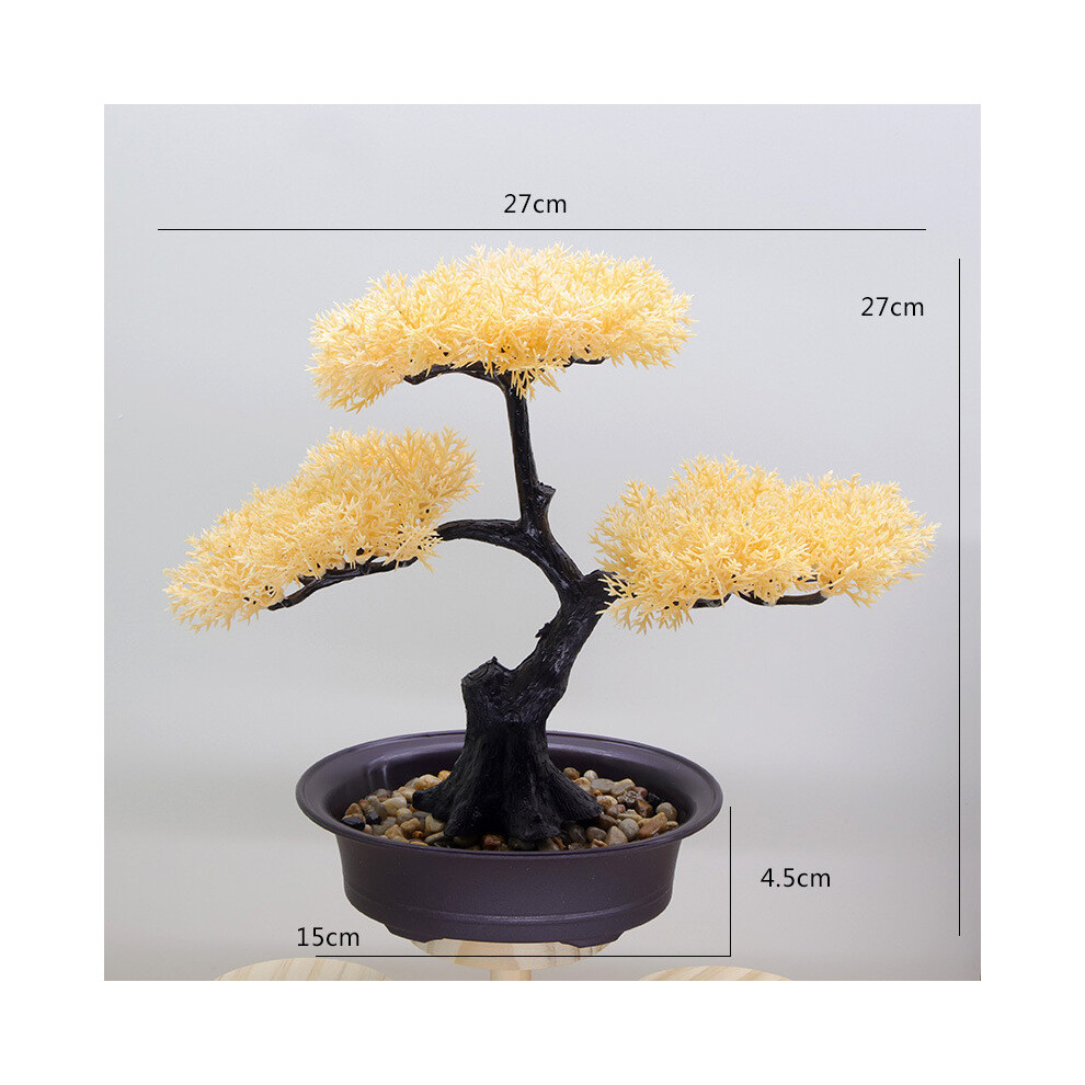 (Champagne Pot) Tree Bungeana Pinus Fake Green Plant Potted Plant Bonsai Decor For Terrace-image-OPC-PHQB8GK-NEW