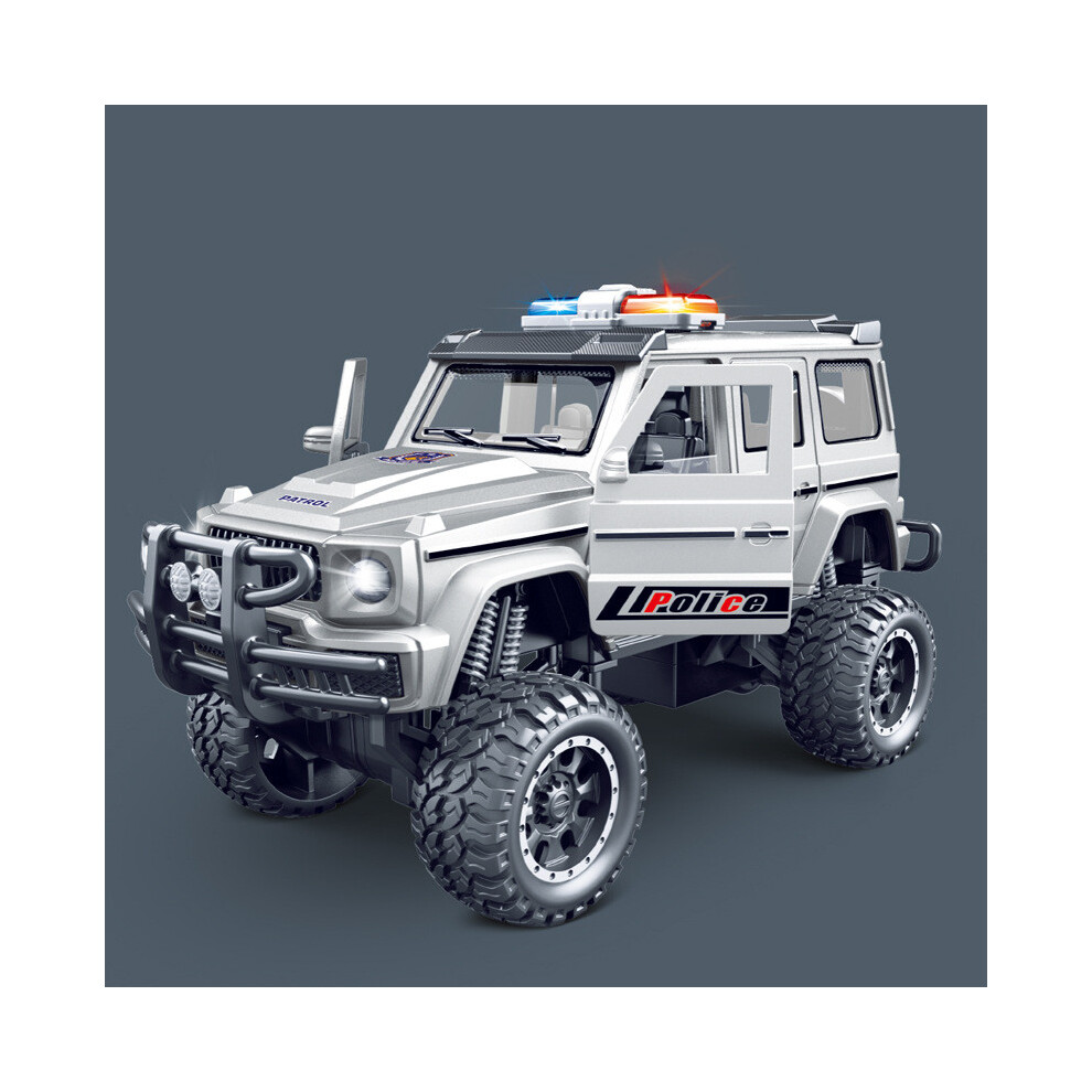 (Silver) Children Car Police Toy Inertia Car Model With Lighting And Sound Function-image-OPC-PHQB9HN-NEW