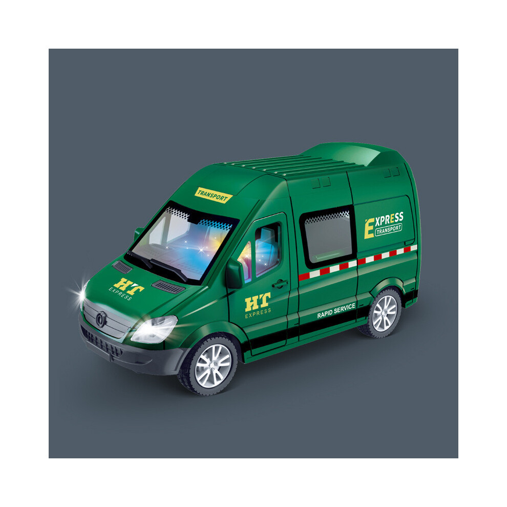 (Green) Inertia Kids Fire Truck Police Car Logistics Vehicle Toy Light Sound With-image-OPC-PHQB9NZ-NEW