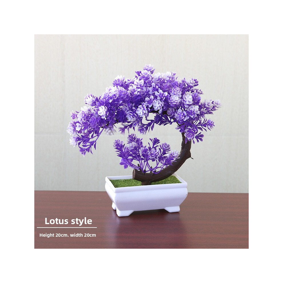 (Purple) Nelumbo Faux Sp Plant Potted Small Tree Varieties For Home And Decor Office-image-OPC-PHQB9ND-NEW